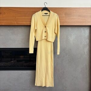 7 for All Mankind Yellow Knit Set, Size S